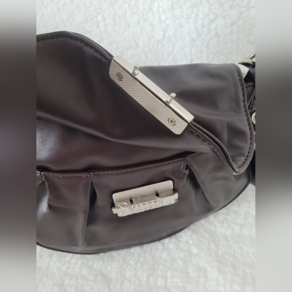 Steve Madden Brown Faux Leather Y2K Style Crossbody Bag Edgy Moto Chic NWT - Picture 4 of 10